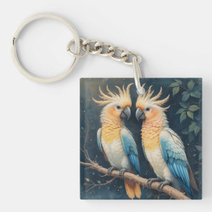 Cockatoo Parrot Couple Schlüsselanhänger