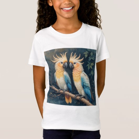 Cockatoo Parrot Couple T-Shirt (Vorderseite)