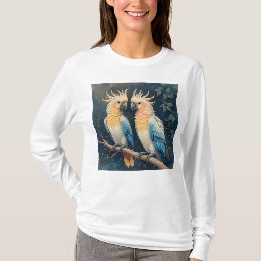 Cockatoo Parrot Couple T-Shirt (Vorderseite)
