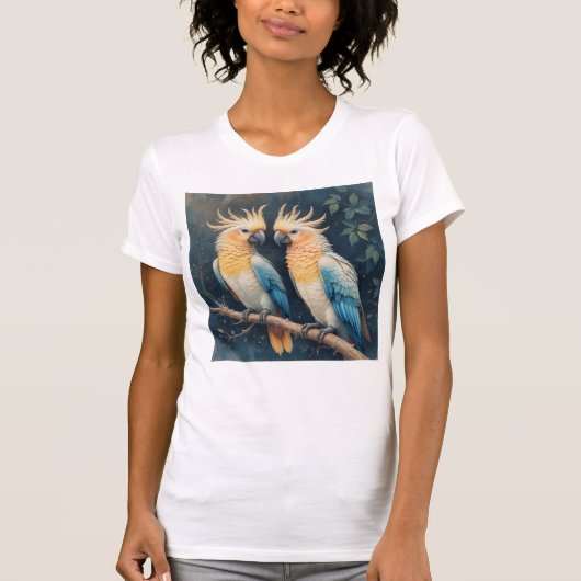 Cockatoo Parrot Couple T-Shirt (Vorderseite)