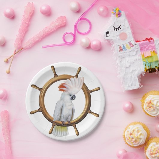 Cockatoo-Piraten-Papagei Pappteller (Party)