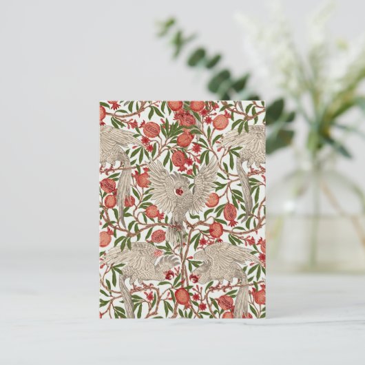 Cockatoo & Pomegranate by Walter Crane Art Nouveau Postkarte (Stehend Vorderseite)