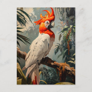 Cockatoo Portrait Vintag Postkarte