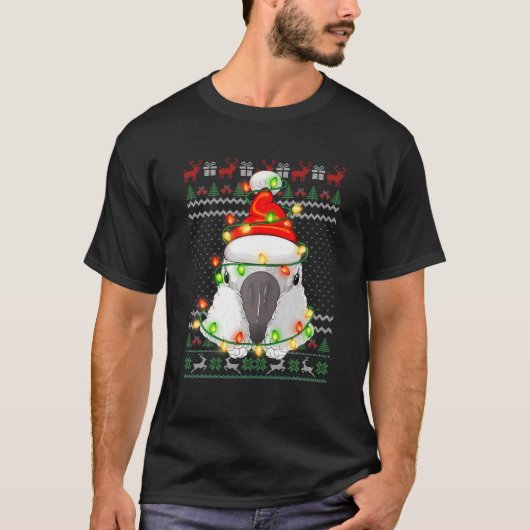 Cockatoo Santa Parrot Ugly Christmas Sweater Bird T-Shirt (Vorderseite)