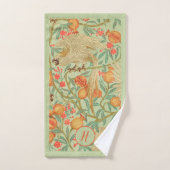 Cockatoo und Granatapfel Orange und Grün Badhandtuch Set (Handtuch)