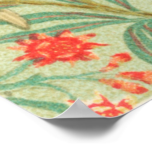 Cockatoo und Granatapfeldrucke Antike Poster (Ecke)