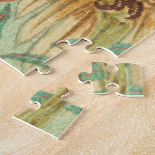 Cockatoo und Granatapfeldrucke Antike Puzzle (Seite)