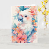 Cockatoo unter den lebhaften Blüten Karte (Gelbe Blume)
