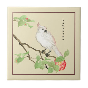 Cockatoo Vintage-Japanische Kamelienblumen-Kachel Fliese