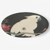 Cockatoo-Vintager japanischer feiner Pappteller (Schrägansicht)