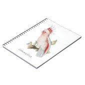 Cockatoo Vintager Vogelparrot Kunst Notizblock (Linke Seite)