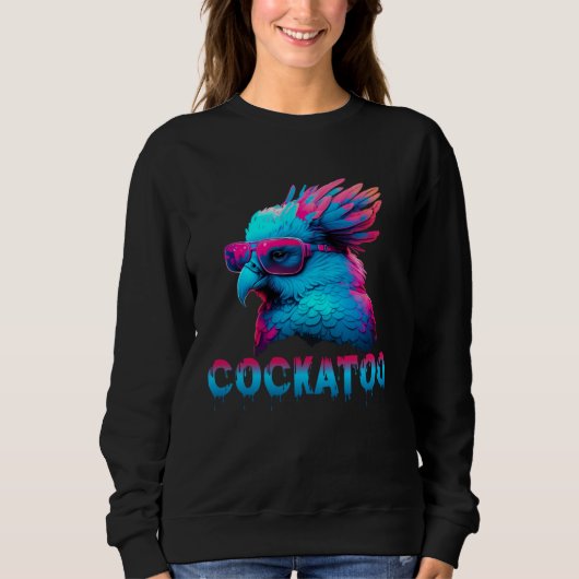 Cockatoo with Sunglasses 80s style for a Cockatoo Sweatshirt (Vorderseite)