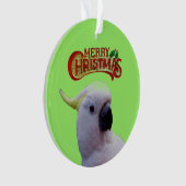 Cockatoo wünscht frohe Weihnacht-Verzierung Ornament (Vorderseite)