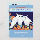 Cockatoos Kindergeburtstag Party Einladung (Vorne/Hinten)