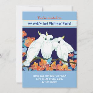 Cockatoos Kindergeburtstag Party Einladung