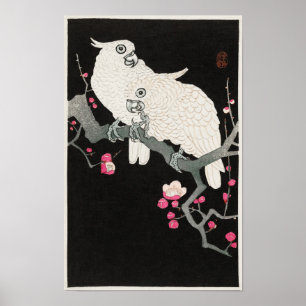 Cockatoos und Plum Blossom von Ohara Koson Poster