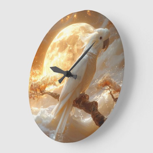 Cockatop Parrot Fantasy Dreamscape Große Wanduhr (Winkel)