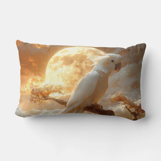 Cockatop Parrot Fantasy Dreamscape Lendenkissen (Rückseite)