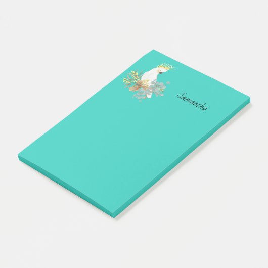 Cockatop Parrot Personalisiert Post-it Klebezettel (angewinkelt)