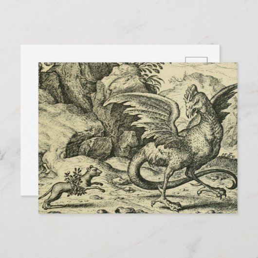 "Cockatrice vs. Weasel" Postkarte (Vorne/Hinten)