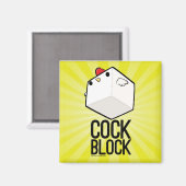Cockblockwith-Text-Magnet niedliches Würfel-Huhn Magnet (Vorderseite/Rückseite)