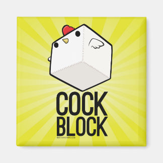 Cockblockwith-Text-Magnet niedliches Würfel-Huhn Magnet