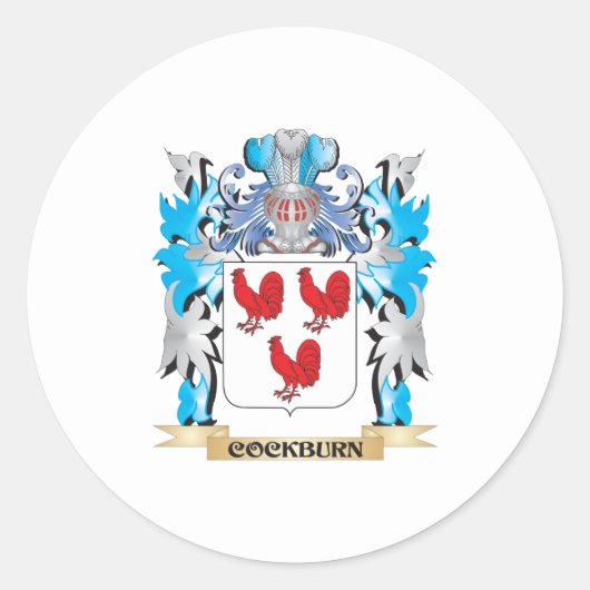 Cockburn Coat of Arms - Familienwappen Runder Aufkleber (Vorderseite)