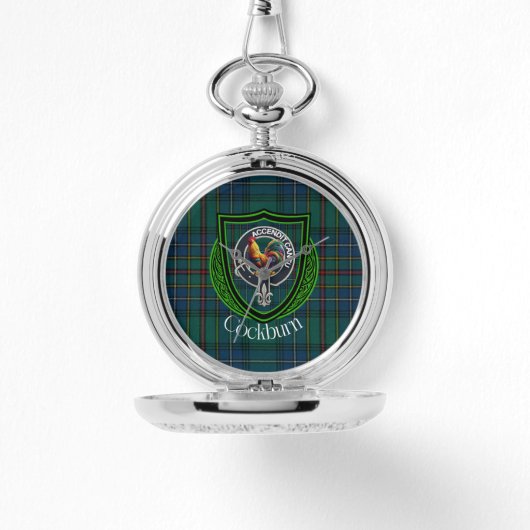 Cockburn Scottish Clan Tartan & Crest Armbanduhr (Vorderseite)