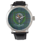 Cockburn Scottish Clan Tartan & Crest Armbanduhr (Vorderseite)