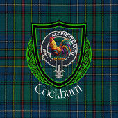Cockburn Scottish Clan Tartan Crest Fleecedecke