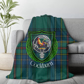 Cockburn Scottish Clan Tartan Crest Fleecedecke