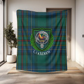 Cockburn Scottish Clan Tartan Crest Fleecedecke
