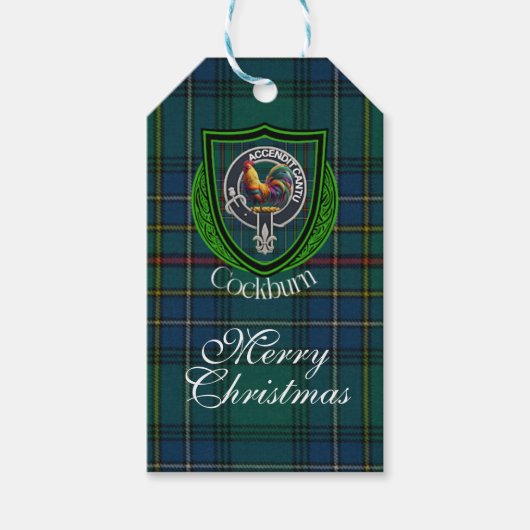 Cockburn Scottish Clan Tartan & Crest Geschenkanhänger (Vorderseite)