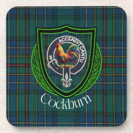Cockburn Scottish Clan Tartan & Crest Getränkeuntersetzer