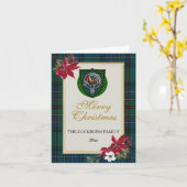 Cockburn Scottish Clan Tartan & Crest Karte (Gelbe Blume)