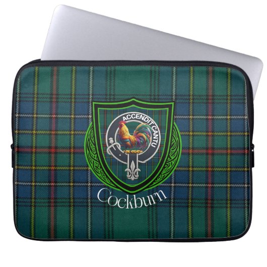 Cockburn Scottish Clan Tartan & Crest Laptopschutzhülle (Vorderseite)