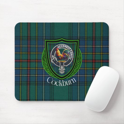 Cockburn Scottish Clan Tartan & Crest Mousepad (Mit Mouse)