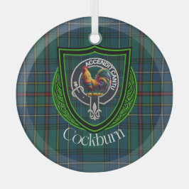 Cockburn Scottish Clan Tartan & Crest Ornament Aus Glas