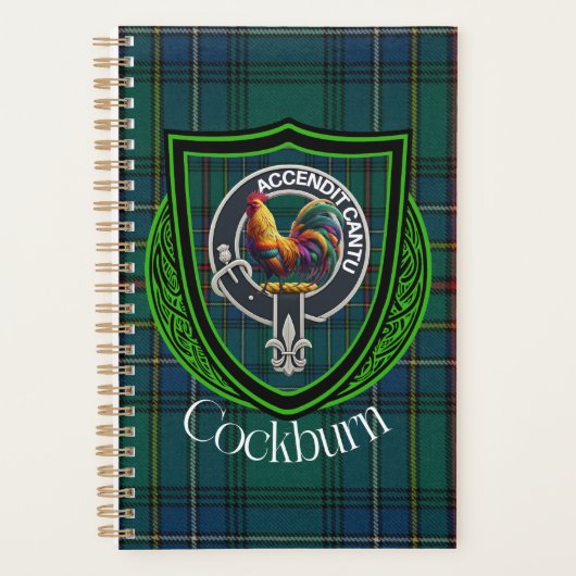 Cockburn Scottish Clan Tartan & Crest Planer (Vorderseite)