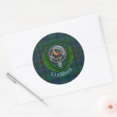 Cockburn Scottish Clan Tartan & Crest Runder Aufkleber (Umschlag)