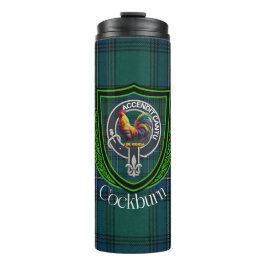 Cockburn Scottish Clan Tartan & Crest Thermosbecher