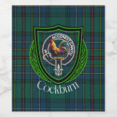 Cockburn Scottish Clan Tartan & Crest Weinetikett (Einzelnes Label)