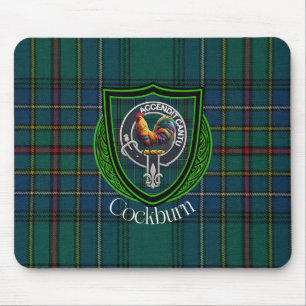 Cockburn Scottish Clan Tartan und Wappen Mousepad