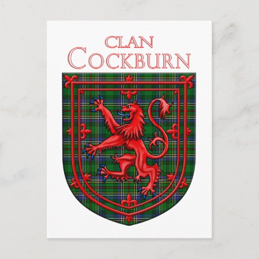 Cockburn Tartan Scottish Kariert Lion Rampant Postkarte (Vorderseite)
