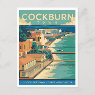 Cockburn Town Turks- und Caicos-Inseln Vintage Postkarte