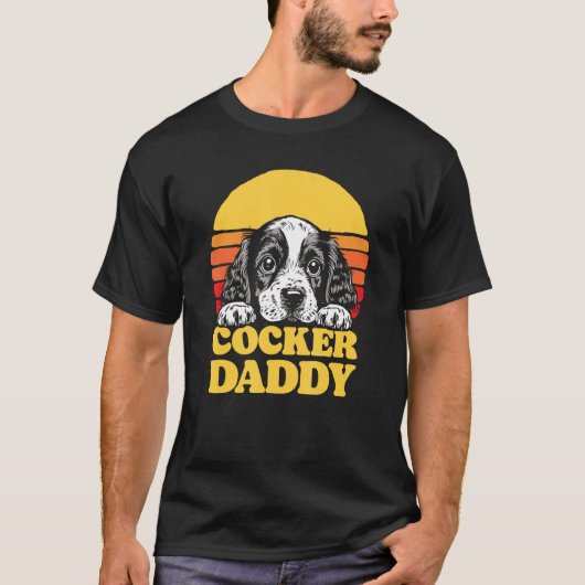 Cocker Daddy Cute English Cocker Spaniel Puppy Dad T-Shirt (Vorderseite)