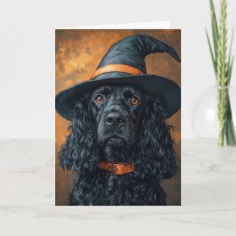 Cocker Hexe Halloween Feiertagskarte
