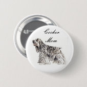 Cocker Mama, American Cocker Spaniel Button (Vorne & Hinten)