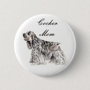 Cocker-Mama, American Cocker Spaniel Knopf Button