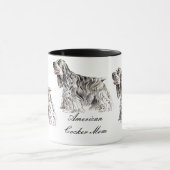 Cocker Mama, American Cocker Spanisch Keramik Tass Tasse (Zentrum)